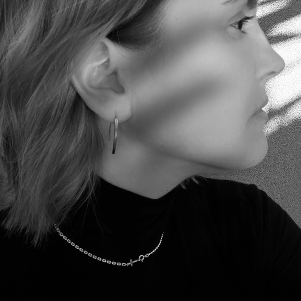 Gold Plated Minimalist Earrings - Picture 4 of 6